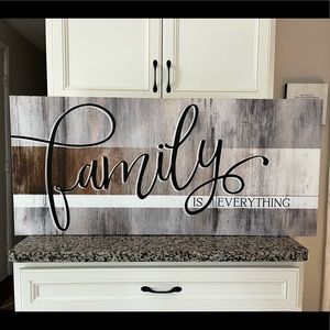 New condition wall canvas. “Family is Everything”. Great for farmhouse decor